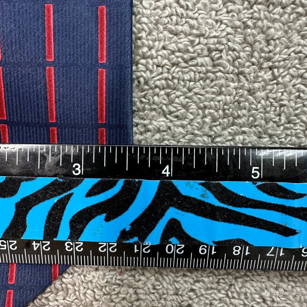 Gianfranco Ferre Mens Silk Tie Navy Blue Red Geometric Dash Made in Italy